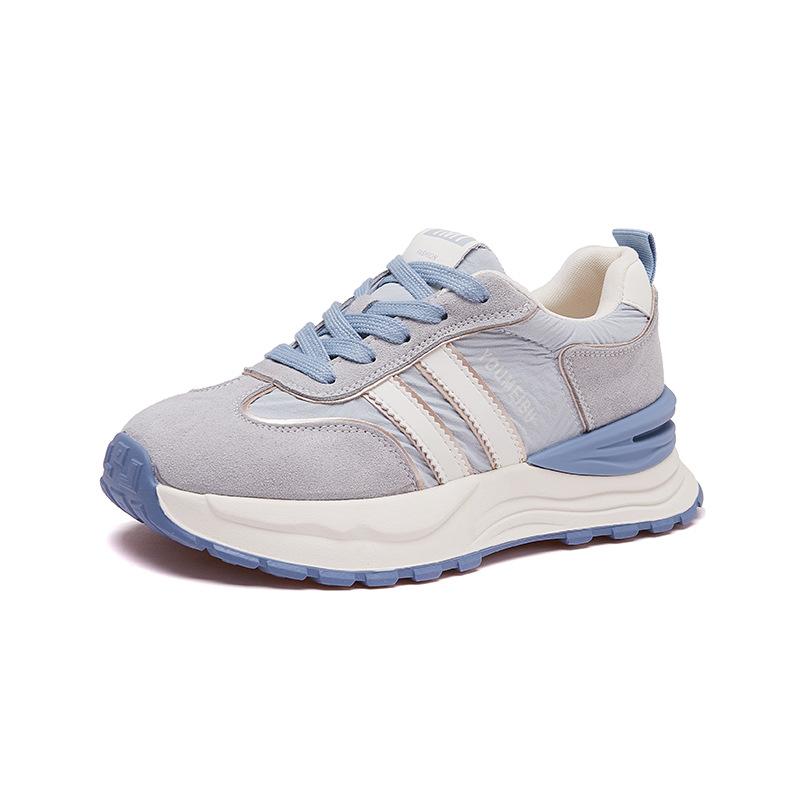 Nové dámské tenisky, módní sportovní jednobarevné boty se silnou podrážkou