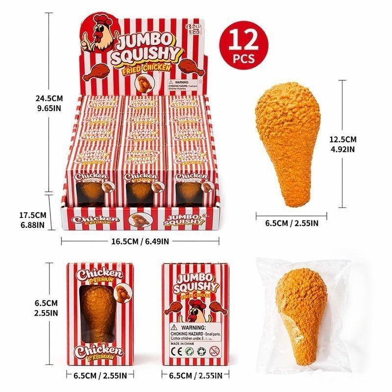 Chicken Drumstick Fidget Toy For Kids Adults Sensory Squeeze Stress Relief Gift Desk Toy Realistic Chicken Leg Decoration