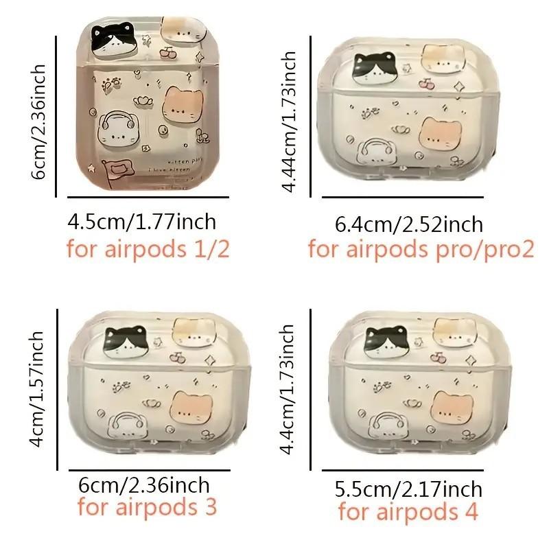 Ins Transparent Cute Kitten Suitable for AirPods1/1st Generation Protective Case Apple Pro/1 Wireless Bluetooth Headset Cover