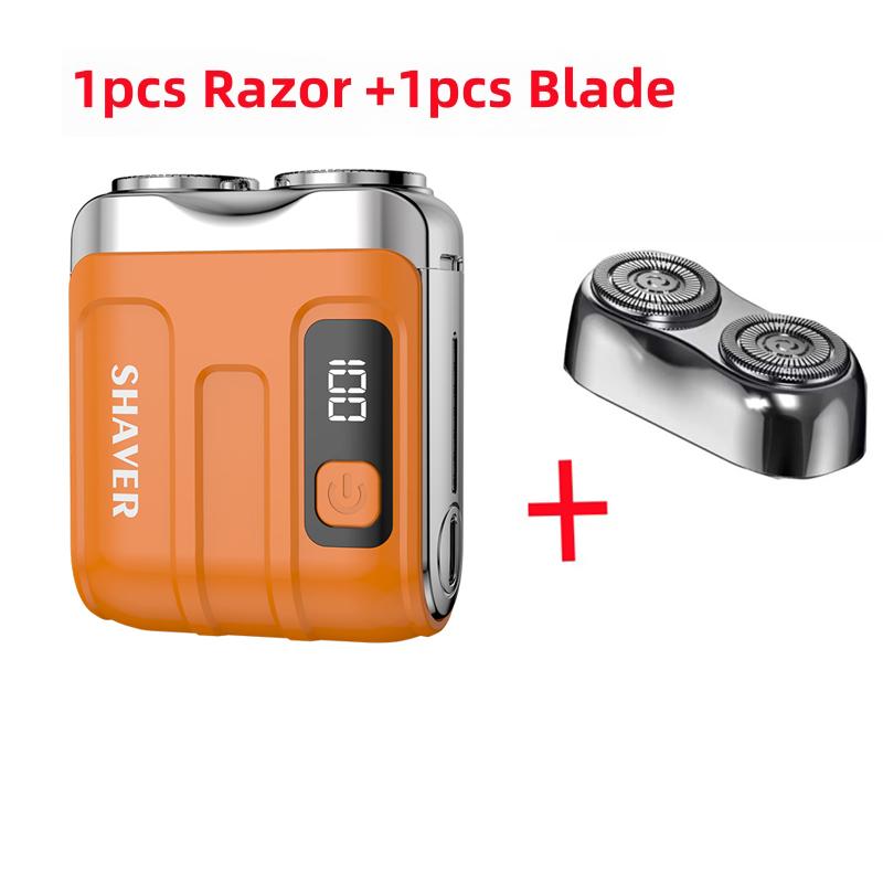 New Mini Electric Shaver Household Car Smart Shaver Digital Display Dual Blade Rechargeable Shaver Powerful Beard Trimmer Tool