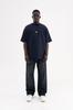 Men's Oversized T-shirt with 'Seal' Print – Double-Sided Machinist – Navy Blue S