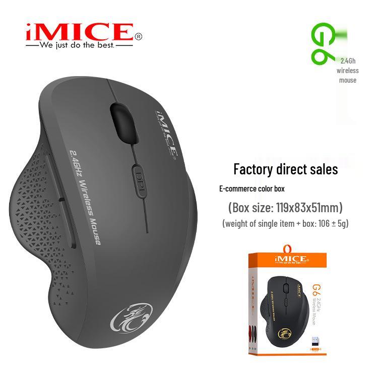 Ergonomic Wireless 6-Button Gaming & Office Mouse - Model G6