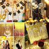 2Meters Party Backdrop Curtains Glitter Gold Tinsel Fringe Foil Curtain Birthday Wedding Decoration Adult Anniversary Decortion