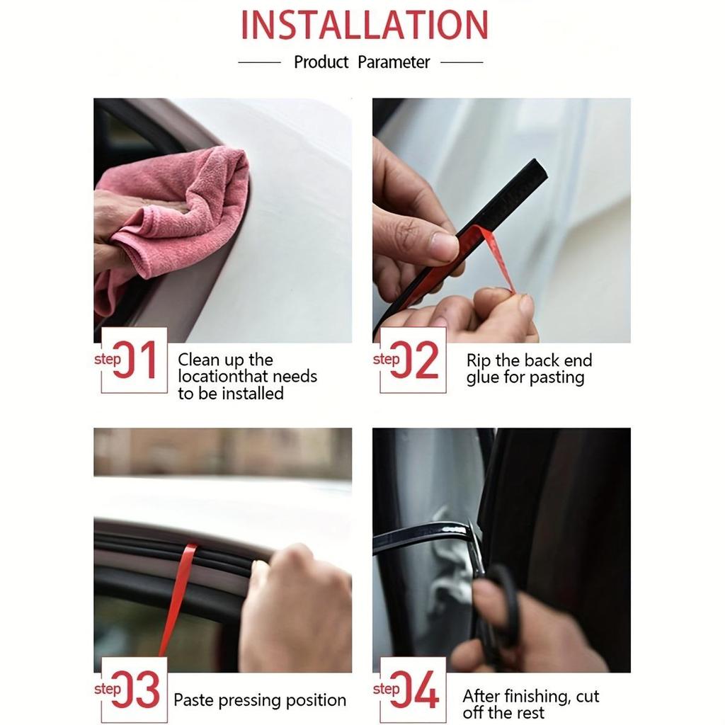 Car Door Seal Strip, Double Layer Thickened L-Shaped & T-Shaped Rubber, Soundproof Dustproof for Sedan SUV Truck