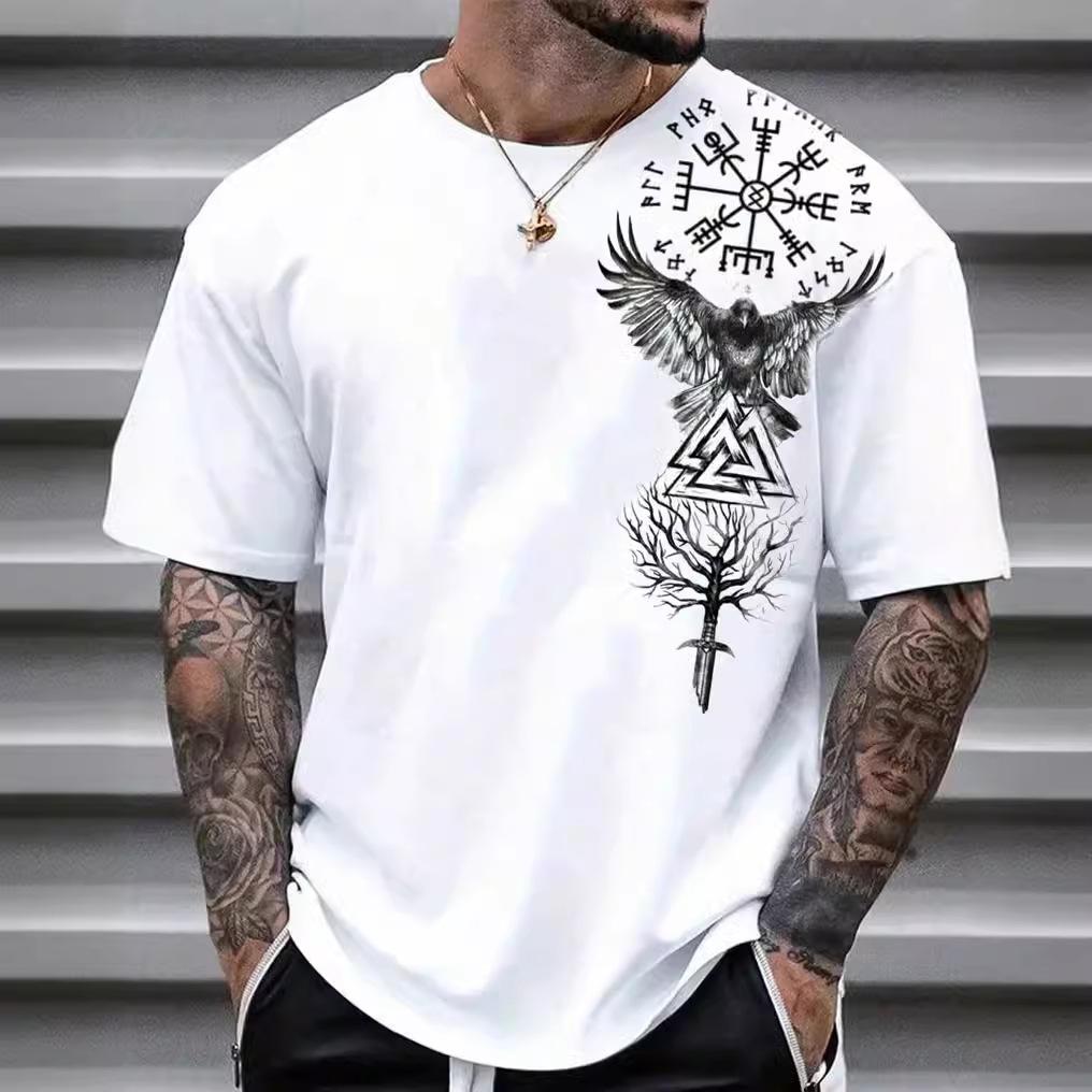 Pattern T-Shirts Men 3d Printed Top Fashion Tee Vintage O Neck Short Sleeve T Shirt Clothing Harajuku Male Tops