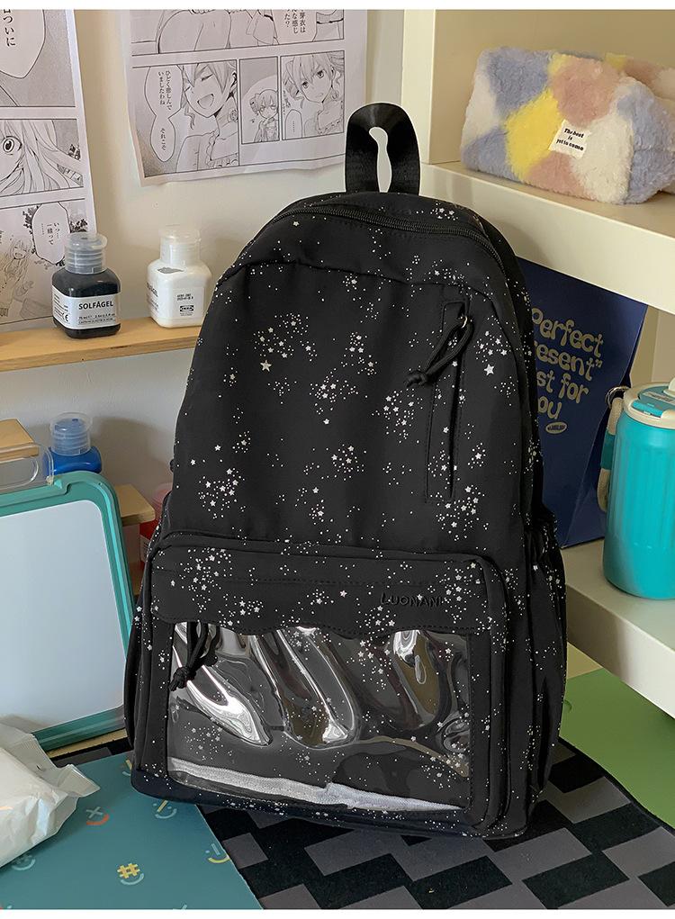 Schoolbag Korean polka dot star schoolbag women's 1011 new junior high school girls high school backpack college style commuter backpack