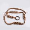 Boho Style Wax Rope Weaving Knotted Ethnic Style Handmade Wooden Beads Women's Belt Leisure Vacation Style Exquisite Waist Rope