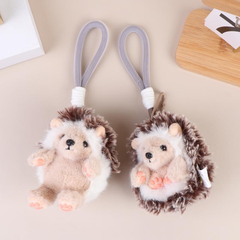 Süßer Wende-Igel Plüsch Schlüsselanhänger Flauschiges Stofftier Puppe Schlüsselanhänger Rucksack Anhänger Niedliches Schreibtisch-Haustier Tasche Dekoration