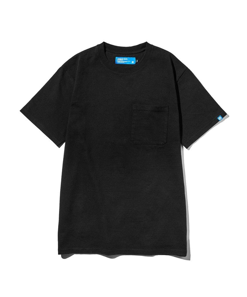 GORDON MILLER Men's Short Sleeve Solid Pocket T-Shirt, Size L, Black, 1750813