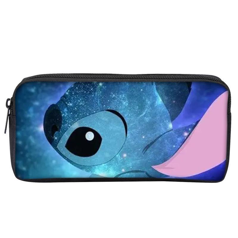 Anime Peripheral Stitch Stitch Pencil Bag Single Layer Pencil Bag Student Children'S Stationery Bag Cartoon Printing Pencil Bag