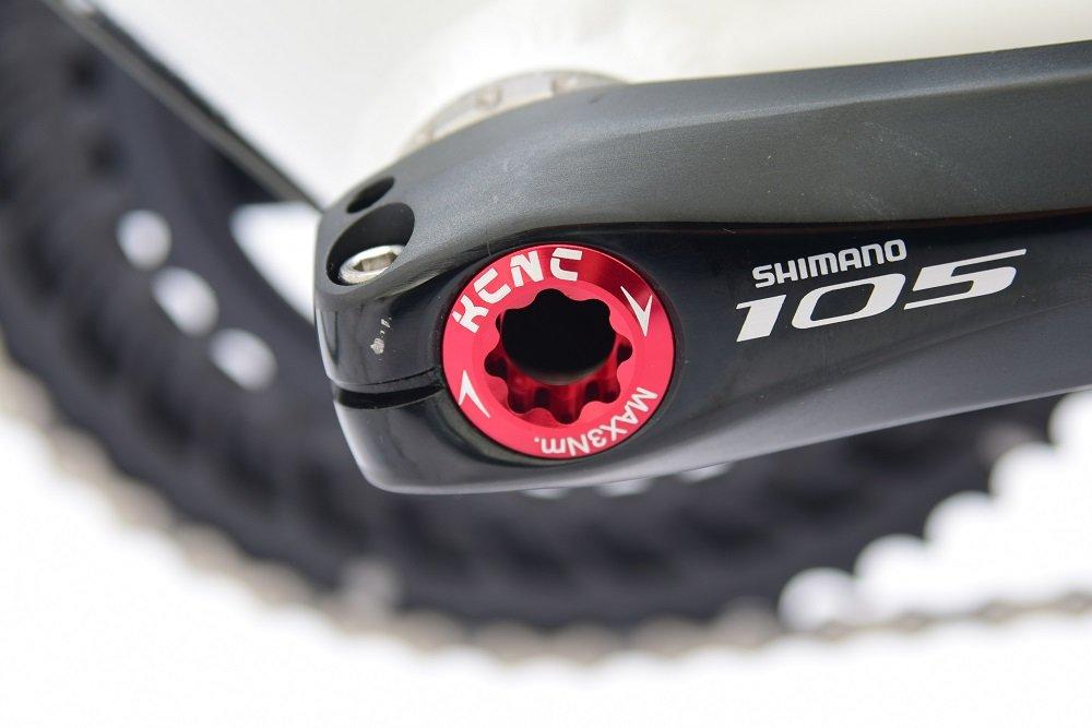 KCNC Bicycle Lightweight CNC Crank Bolt for Shimano Left Red Arm, M20,