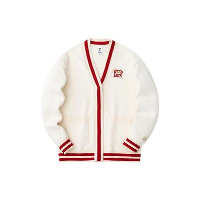 Striped Button-Down Cardigan Long Sleeve Knit Sweater Women Sweater Corn-White 162418707-1