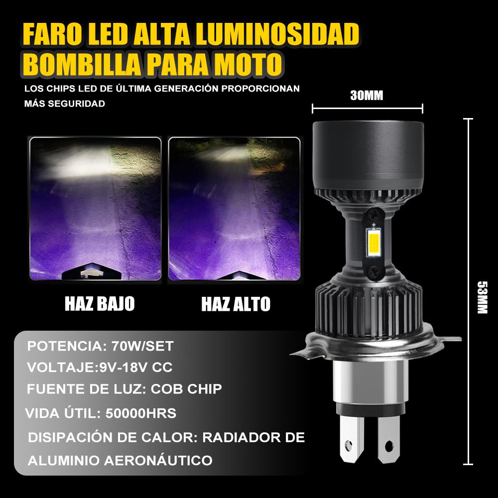 1pc Angel Eye H4 LED Motorcycle Headlight High Low Beam Scooter Motorbike Headlamp Light Bulb