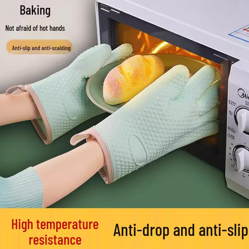 Exclusive Non-Slip Silicone Oven Gloves: Heat-Resistant, Anti-Scald Kitchen Protection with Free Shipping