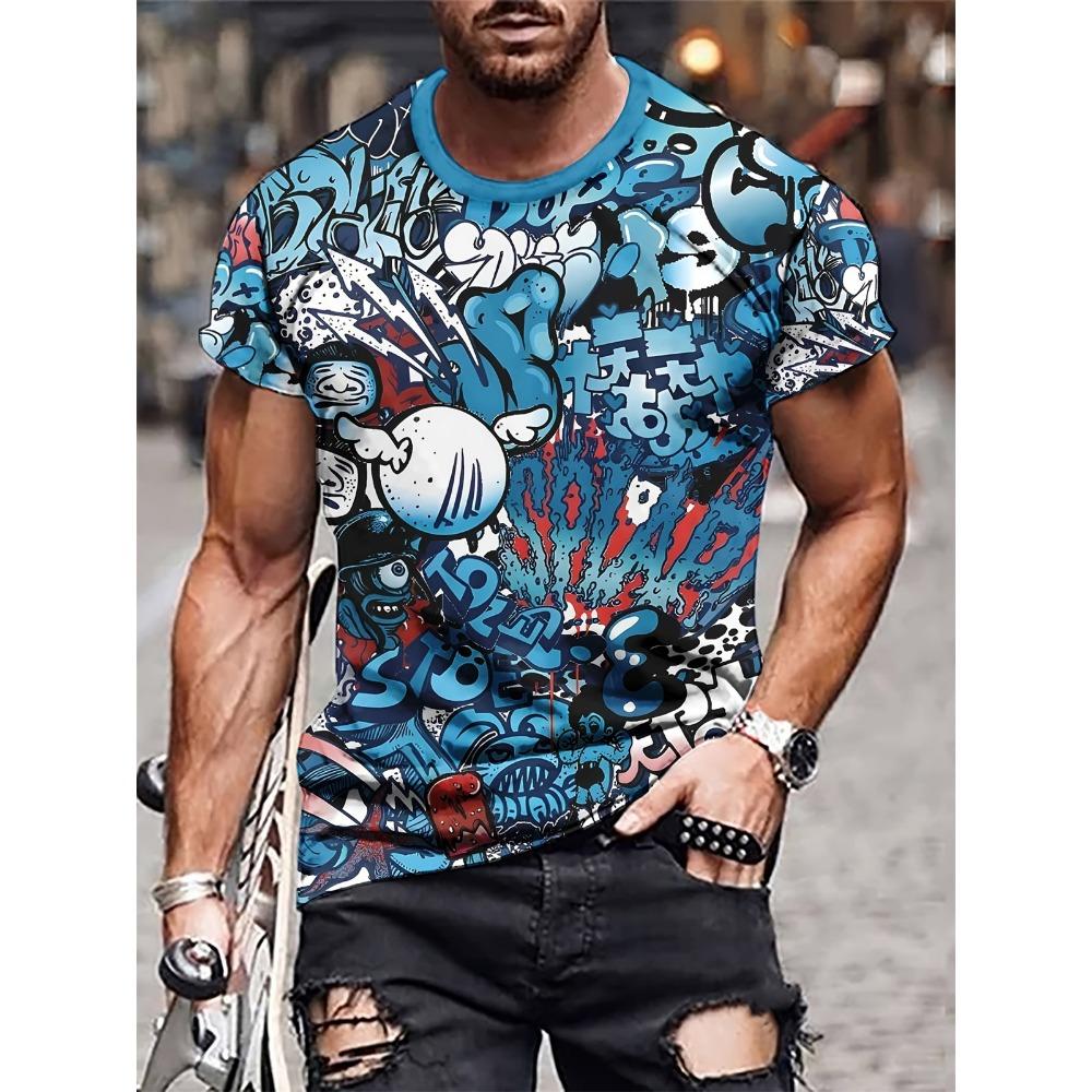 Printed clothes, short sleeved T-shirt, round neck T-shirt, casual outdoor T-shirt