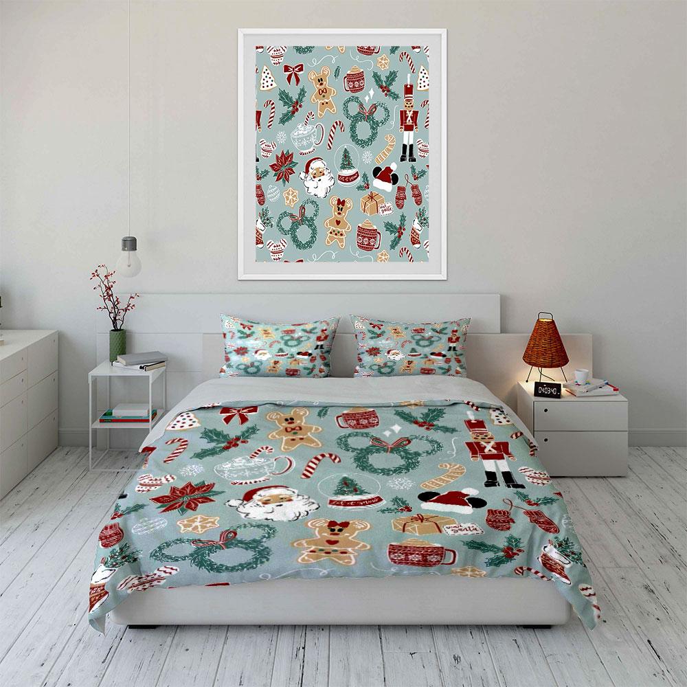 Christmas Holiday Pattern Set Bedding Duvet Cover Set Duvet Cover Pillowcases  (1*Duvet Cover 2*Pillowcases, without duvet insert)