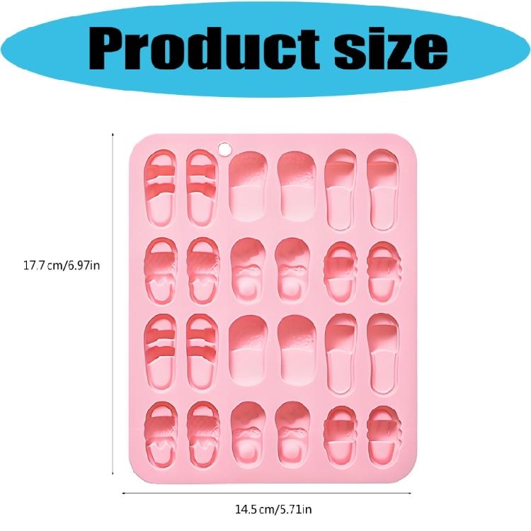 Moule en Silicone pour Loisirs Créatifs à 24 Compartiments Offrant 6 Contours de Pantoufle Distinctifs pour les Passionnés Créatifs