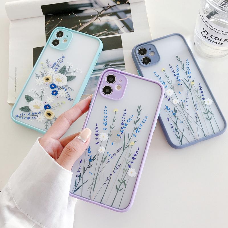 iPhone 16 Pro Max Floral Frosted Protective Case - Drop-proof, Full Coverage