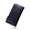 Artigianoworks Long Wallet for Men and Cowhide Himeji Made by Large Card Women, L-Shaped Zipper, Leather, Leather, YKK, Capacity, Storage, Black,