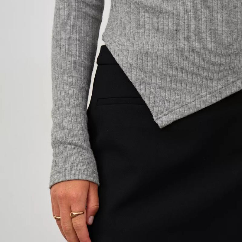 European and American Y2K Irregular Top Women's Autumn and Winter Long Sleeved T-shirt