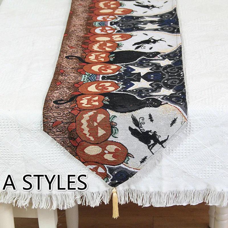 Decorative Table Runner Linen Table Cloth With Tassels For Halloween Easter Dinner Parties Supplies Home Decorations