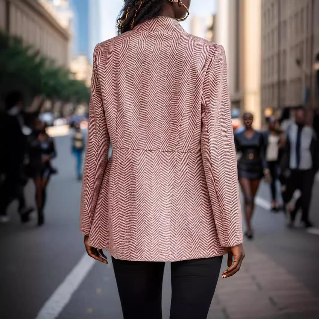 

Женская куртка Slim Fit Jacquard Temperament Commuter утолщенная шерстяная куртка для женщин XL