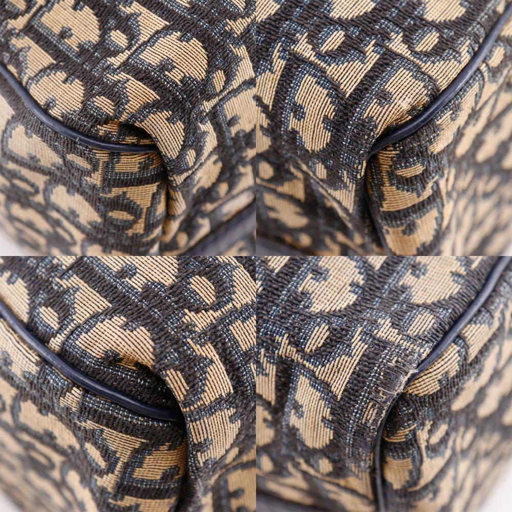 Dior Trotter Boston Bag Mini Boston Vintage Beige Canvas Unisex Used