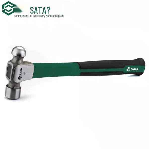 SATA Round Head Hammer with Non-slip Fiberglass Handle, 0.5 lb - Household Striking Tool 92301
