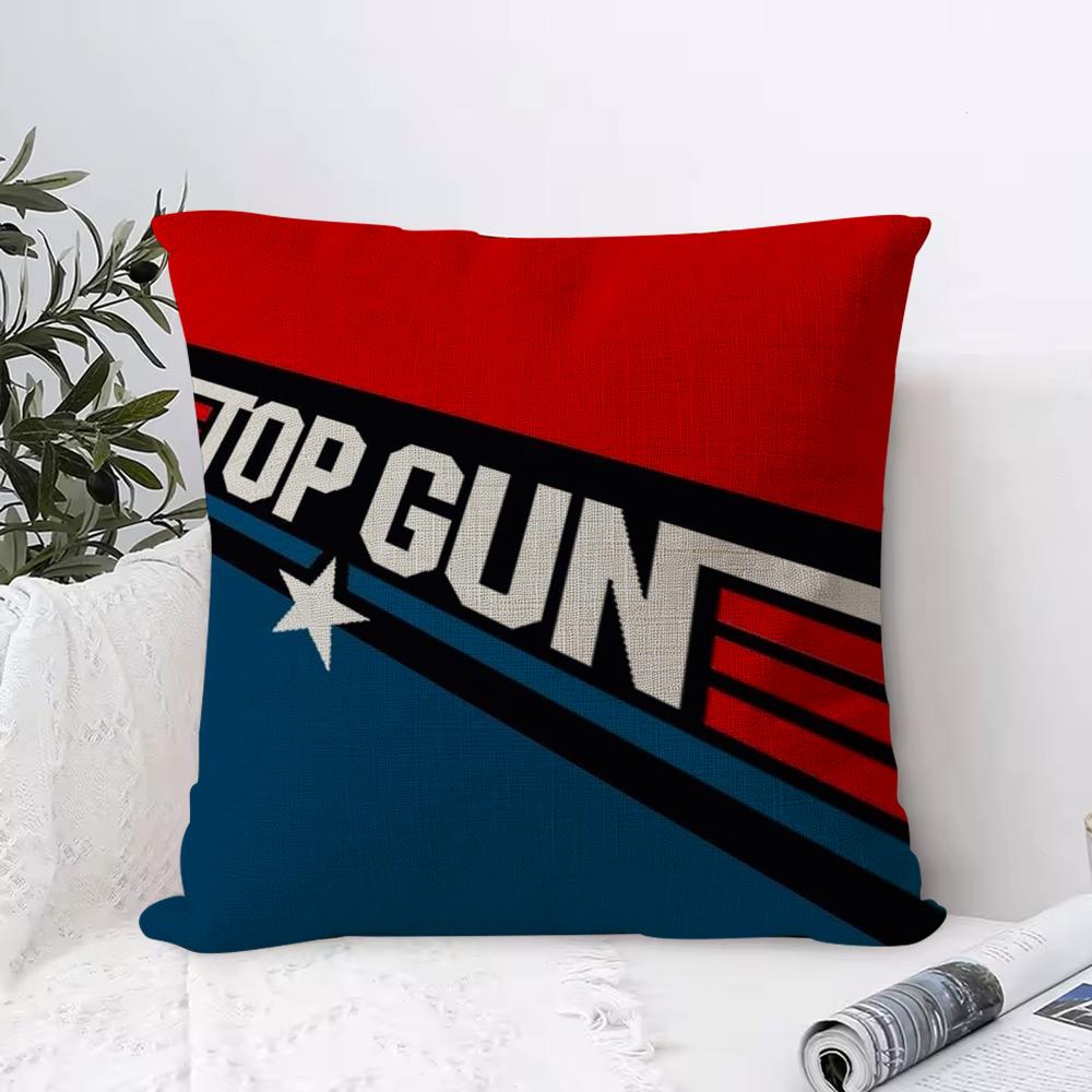Classic Film Ttop Gun Cushion Cover Organic Linen Square Pillow Case Naturally Durable Hypoallergenic Gentle On Sensitive Skin