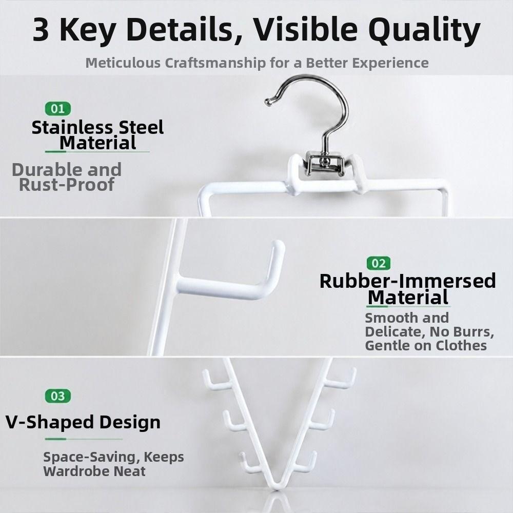 Space Saving Double Sided Hanger Metal Hat Rack Durable V Shaped Hanger  for Wardrobe