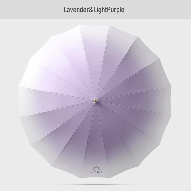 ZOYU Long Handle Gradient UV Protection Umbrella with Leather Grip