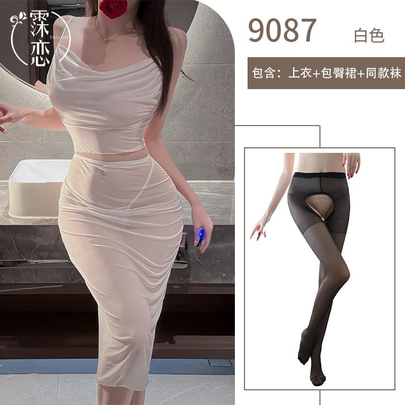 Sexy Fun Slim Skinny Fun Lingerie Uniform Seduction Perspective Mesh Breast Flirting Uniform