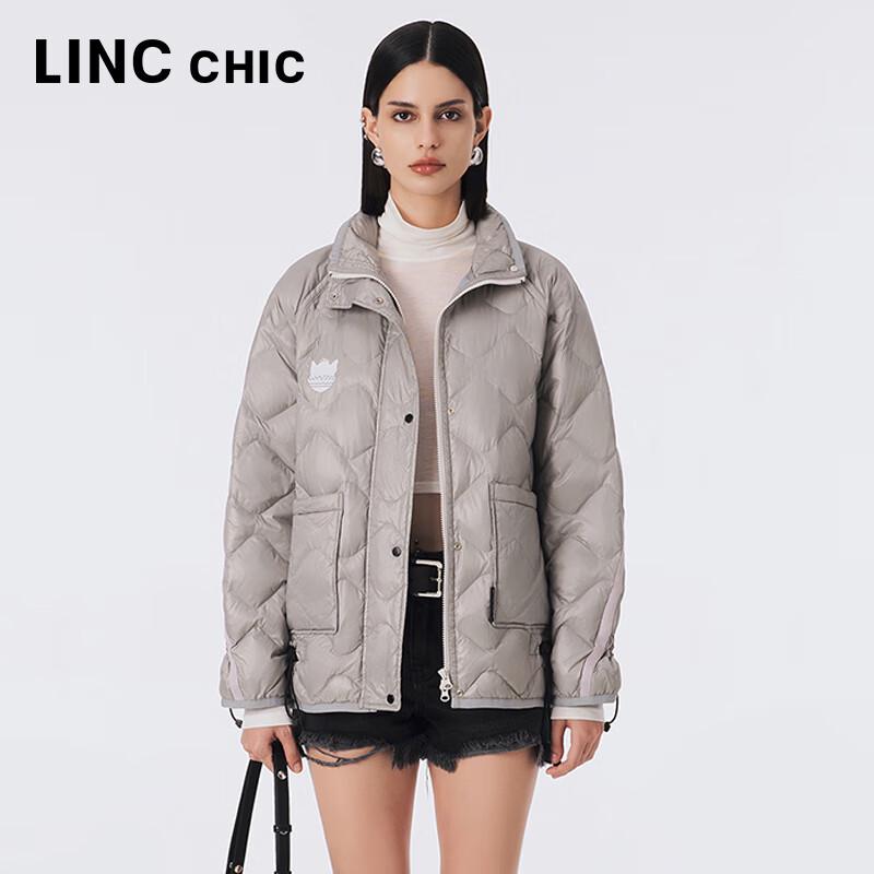 

Women s Lightweight Loose Fit Stand Collar Down Jacket M