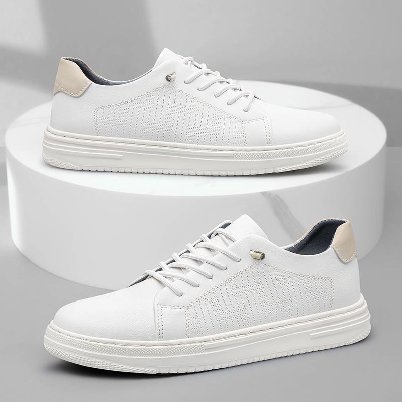Fashion Brand Mens Casual Shoes Genuine Leather Business Office Oxford Luxury Shoes Antiskid Wear-Resistant White Running Sneakers Shoe