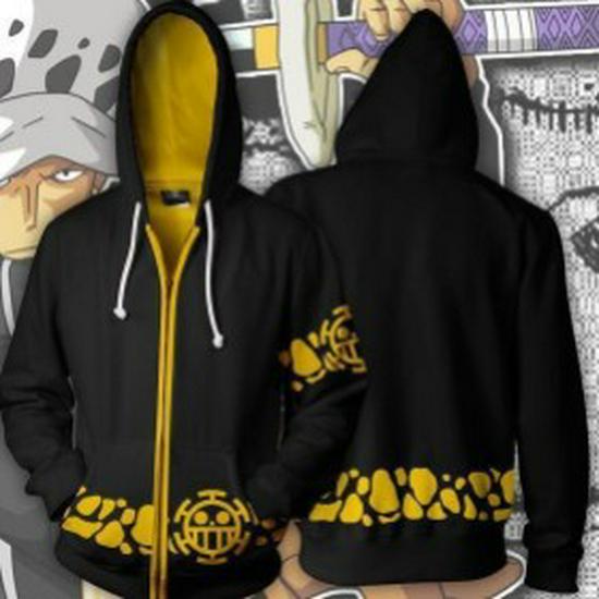 2021 One Piece Anime 3D Print Zipper Hoodie for Men