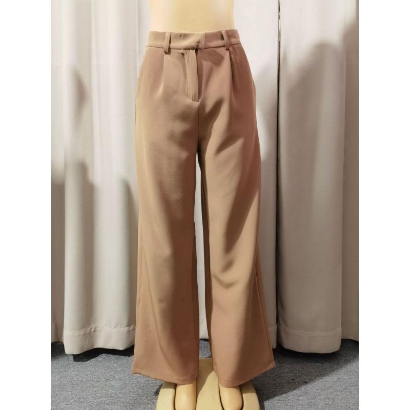 Women High Waist Straight Leg Long Commute Casual Formal Suit Pants