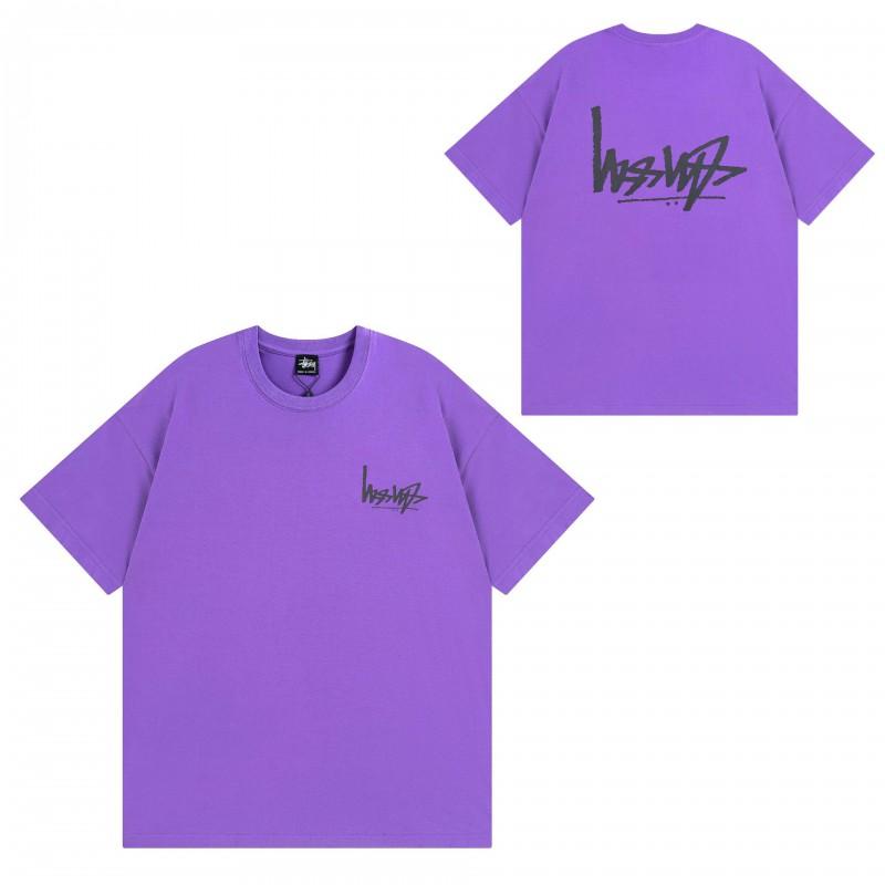 Short Sleeve T-Shirt Couples Street Style Letter Print Loose Fit Breathable Top