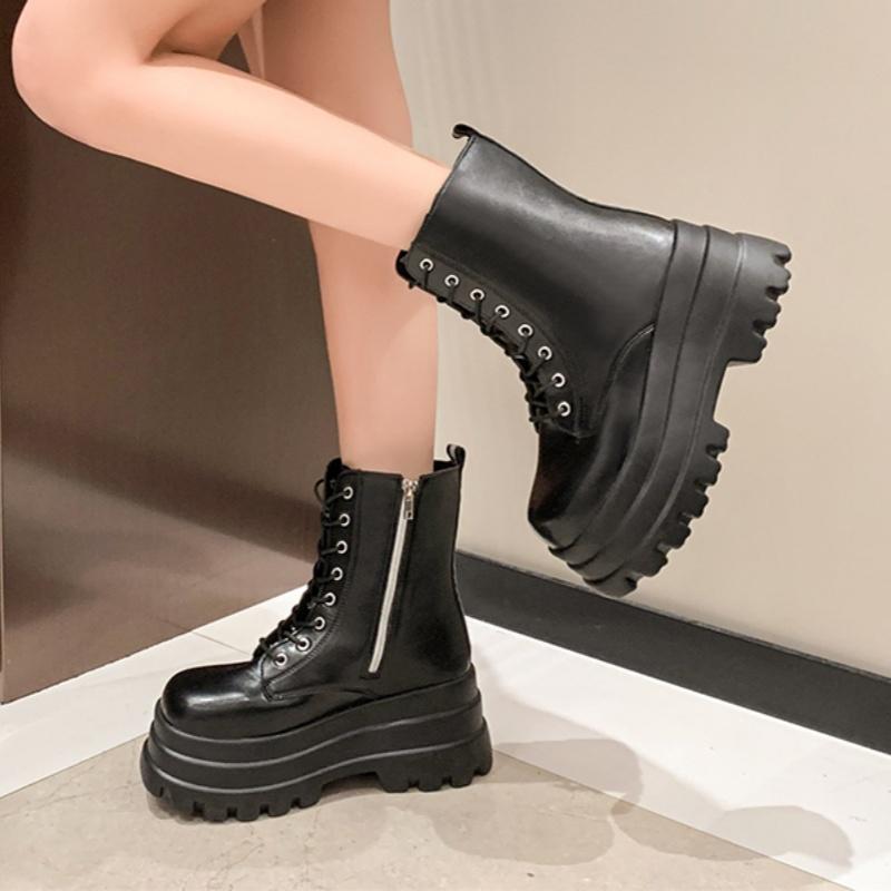 2025 Women's Fashion Boots Winter New Elegant Fashionable Casual Short Boots Side Zipper Round Toe Thick Sole Heightening