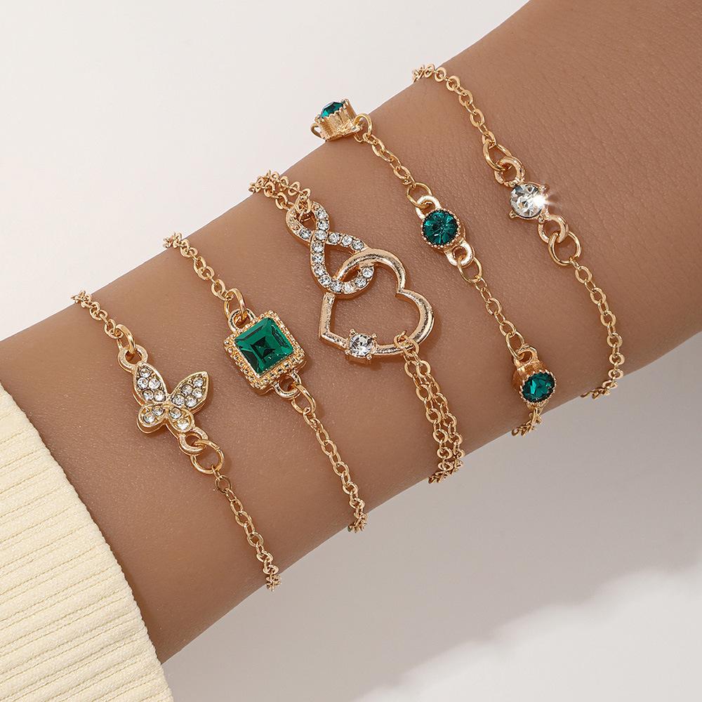 7Pcs Stainless Steel Gold Color Open Bangles For Women Vintage Design Geometric Star Heart Twist Bracelets Party Wedding Jewelry