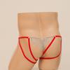 Suspender Men's Sex Underwear, Bow Lace Mesh Chain Transparent Men's Sex Underwear