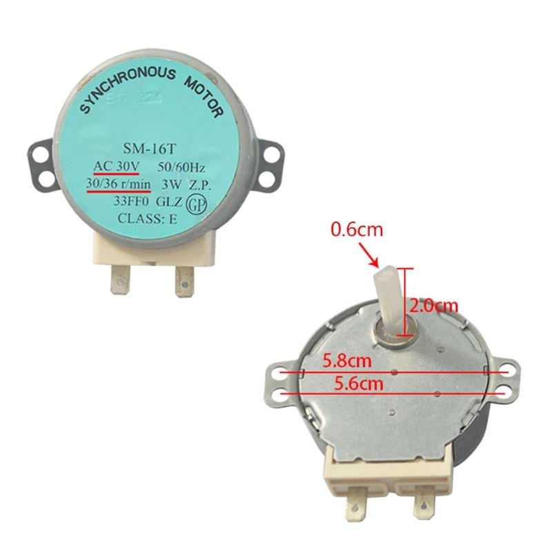 Para Piezas de Horno de Microondas Motor Síncrono de Horno de Microondas Motores de Bandeja SM-16T CA 30V 3W 50/60Hz