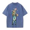 JoJo's Bizarre Adventure Johnny Joestar Tusk Print T Shirt Men Women Clothing Oversized Tshirt Vintage Washed Cotton Streetwear