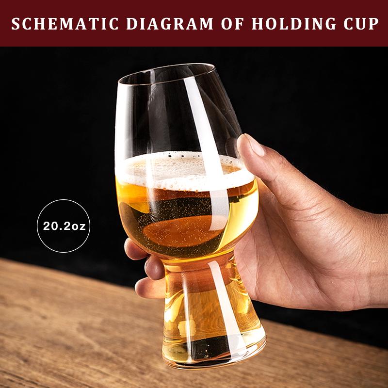 2PCS 20.2oz Ultra-thin Stout Beer Cup Exquisite Craft Glass  Cold Drink Cup Beer Mug Ideal Gifts for Ale or Craft Beer Lovers