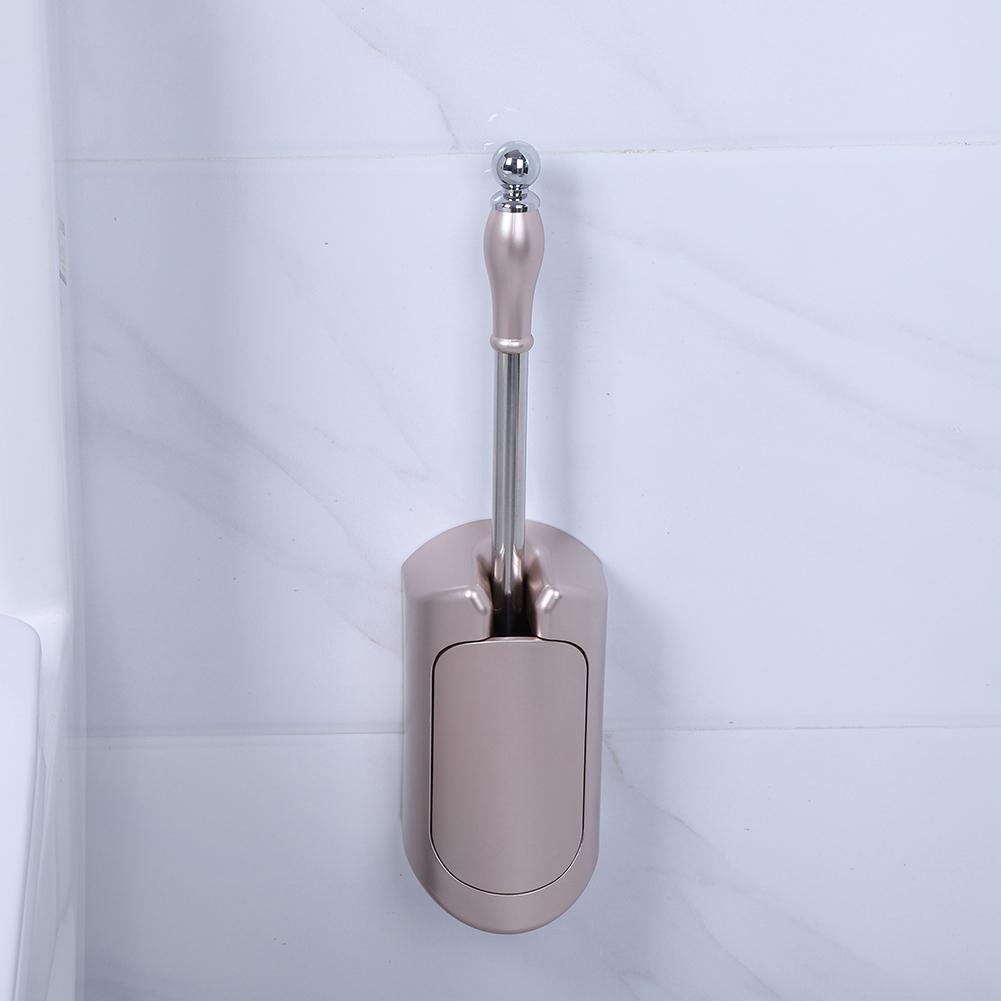 Stainless Steel Handle Toilet Brush with Holder Home Hotel Bathroom Cleaning Tool Set