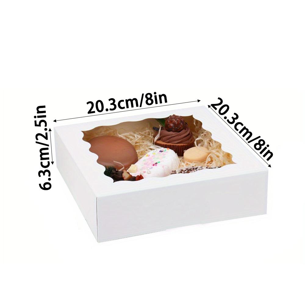 8pcs White Gift Boxes Treat Boxes with Window Kraft Paper Gift Wrap Boxes for Holiday Gatherings Birthday Parties Weddings Mother's Day