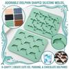 Animals Ice- Mold - Ocean Animals Turtle,Dolphins,Penguins,Silicone Mold For Baking Muffin Cake, Chocolate,Candy, Soap