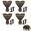 4Pcs Retro Bronze Box Feet Antique Jewelry Box Legs Jewelry Box Feet Decorative Box Legs with Screw Metal Legs Support Feet