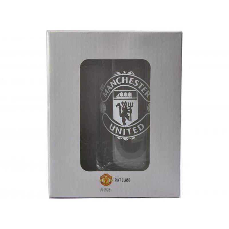 Manchester United FC Crest Glass Beer Stein