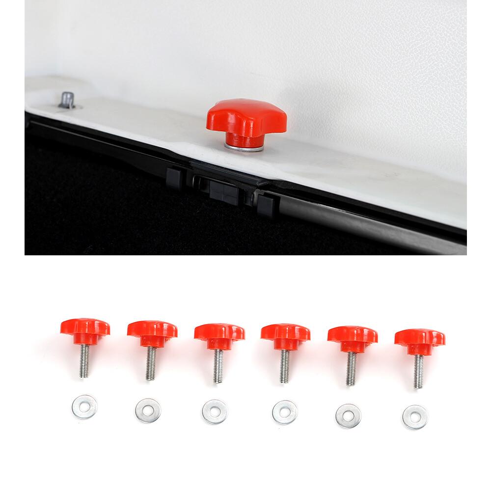 6pcs Hardtop Removal Bolts Roof Thumb Screws for Jeep Wrangler JK JL 4-Door Red