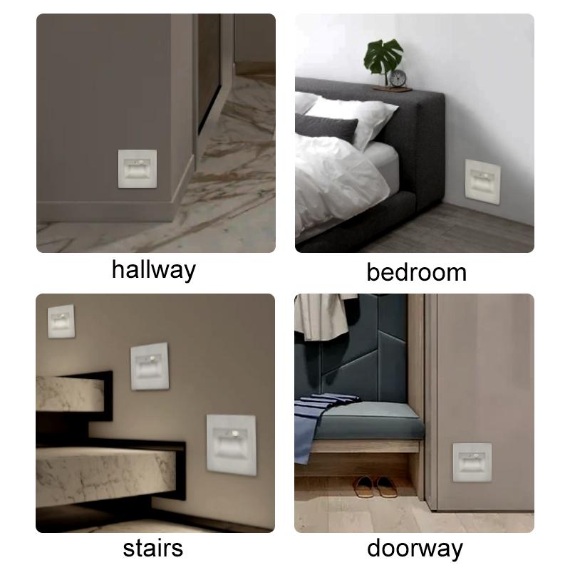 Nya Verzonken LED PIR-rörelsesensor Trapverlichting För Thuis Gangbelysning Decorative Binnenwandverlichting LM